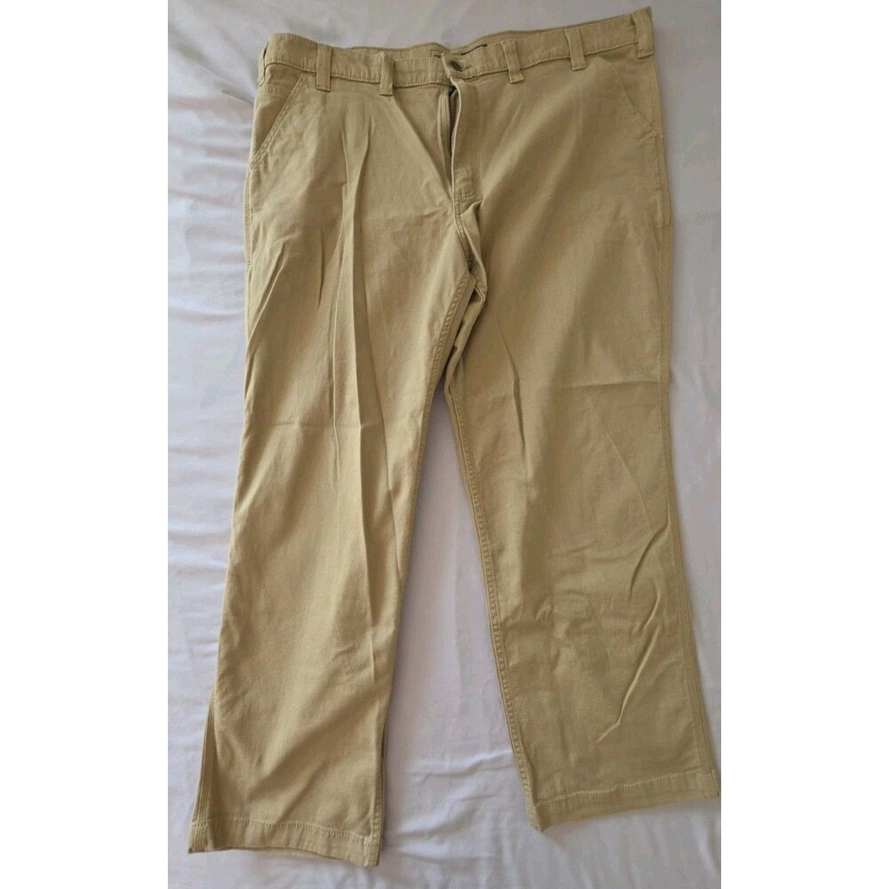 Carhartt Men's Relaxed Fit Rugged Flex Canvas Tan Work Pants 44 x 32